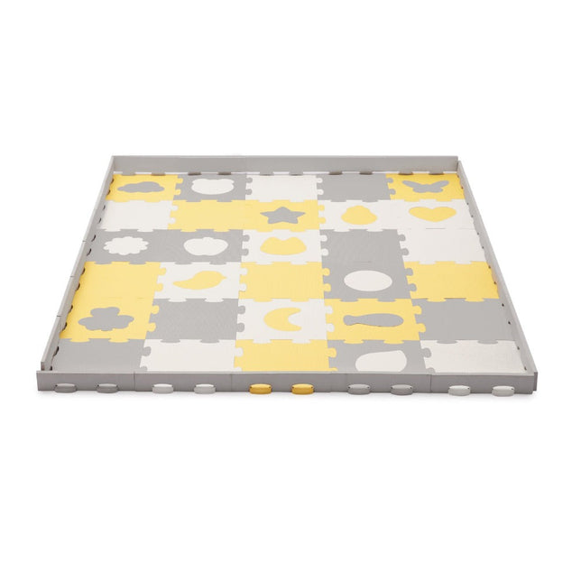 Kinderkraft Luno Shapes Puzzle Foam Playmat Yellow Age- 6 Months & Above