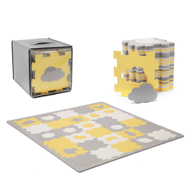 Kinderkraft Luno Shapes Puzzle Foam Playmat Yellow Age- 6 Months & Above