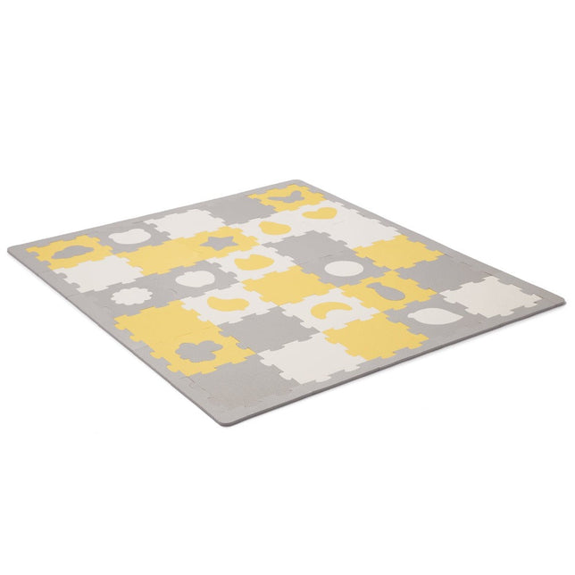 Kinderkraft Luno Shapes Puzzle Foam Playmat Yellow Age- 6 Months & Above