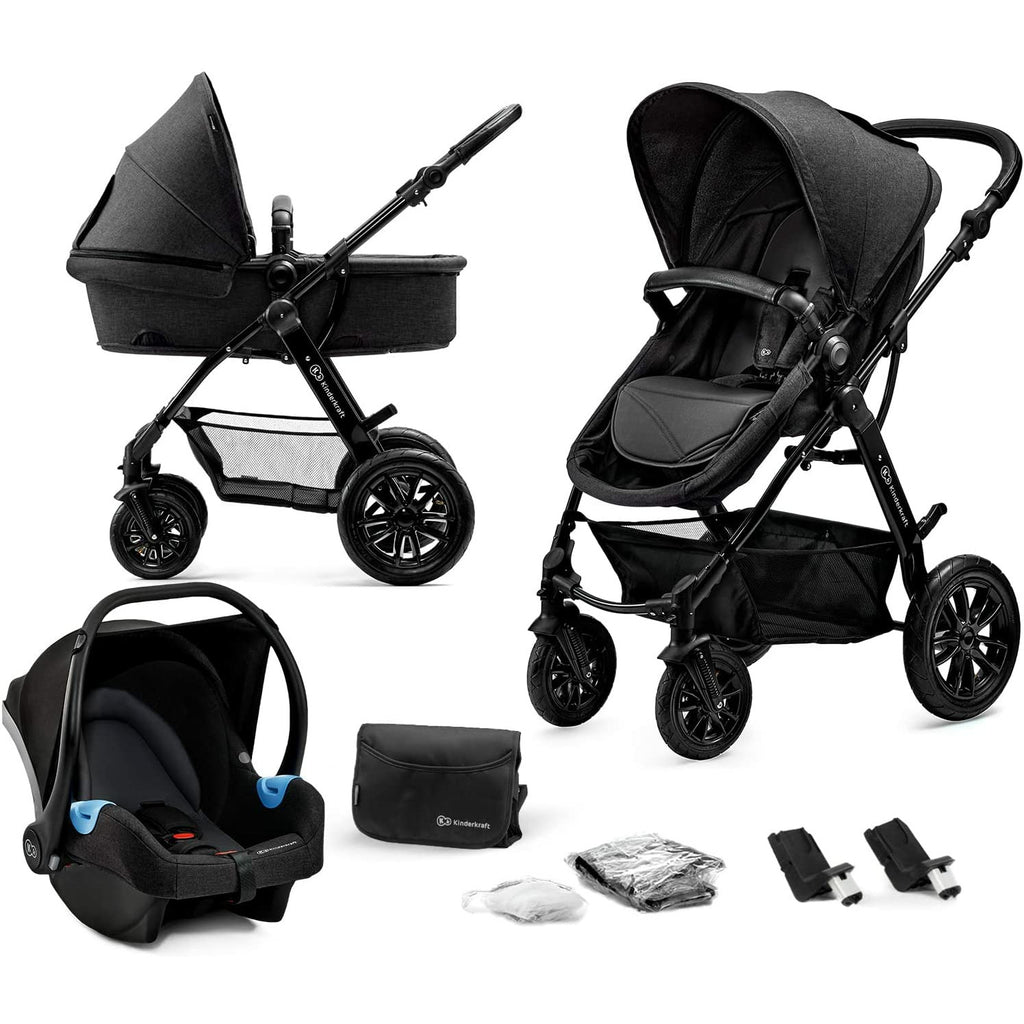 Kinderkraft Moov 3-in-1 Travel System Black Age- Newborn and Above (Holds upto 22kgs)