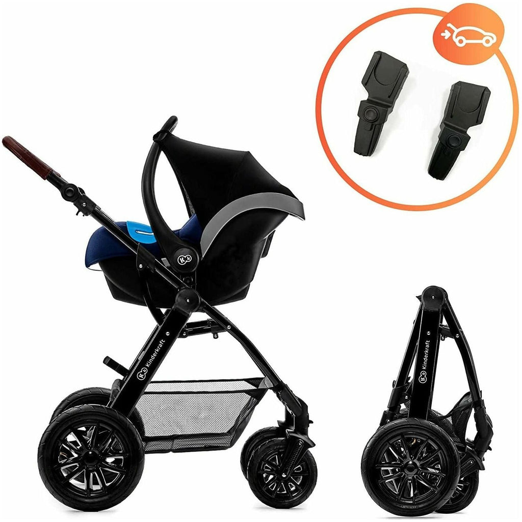 Kinderkraft Moov 3-in-1 Travel System Navy Blue Age- Newborn and Above (Holds upto 22kgs)