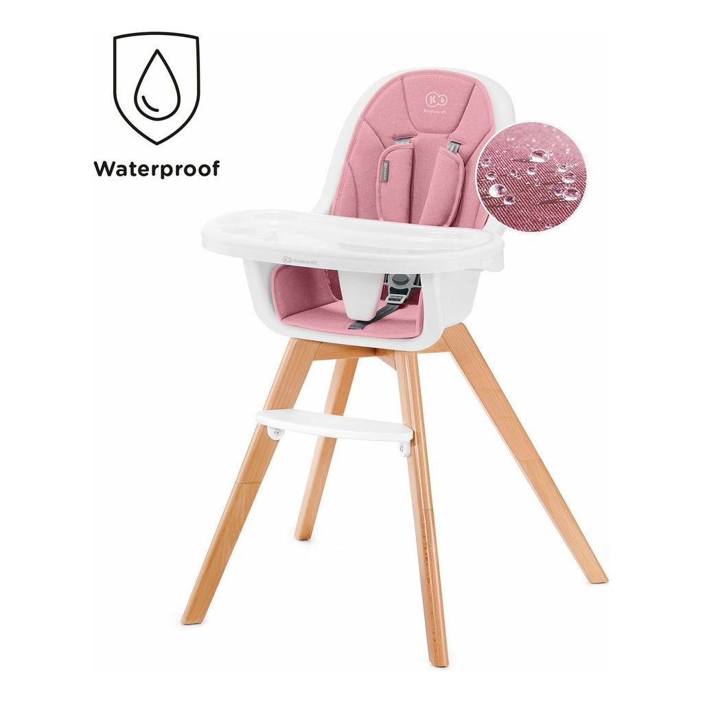 Kinderkraft Tixi 2-in-1 Highchair Pink Age- 6 Months to 5 Years