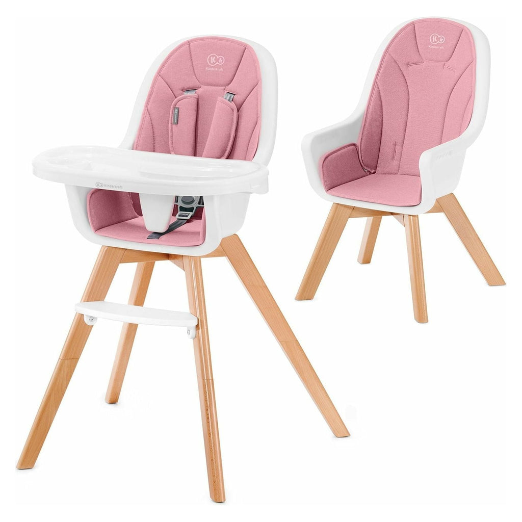 Kinderkraft Tixi 2-in-1 Highchair Pink Age- 6 Months to 5 Years