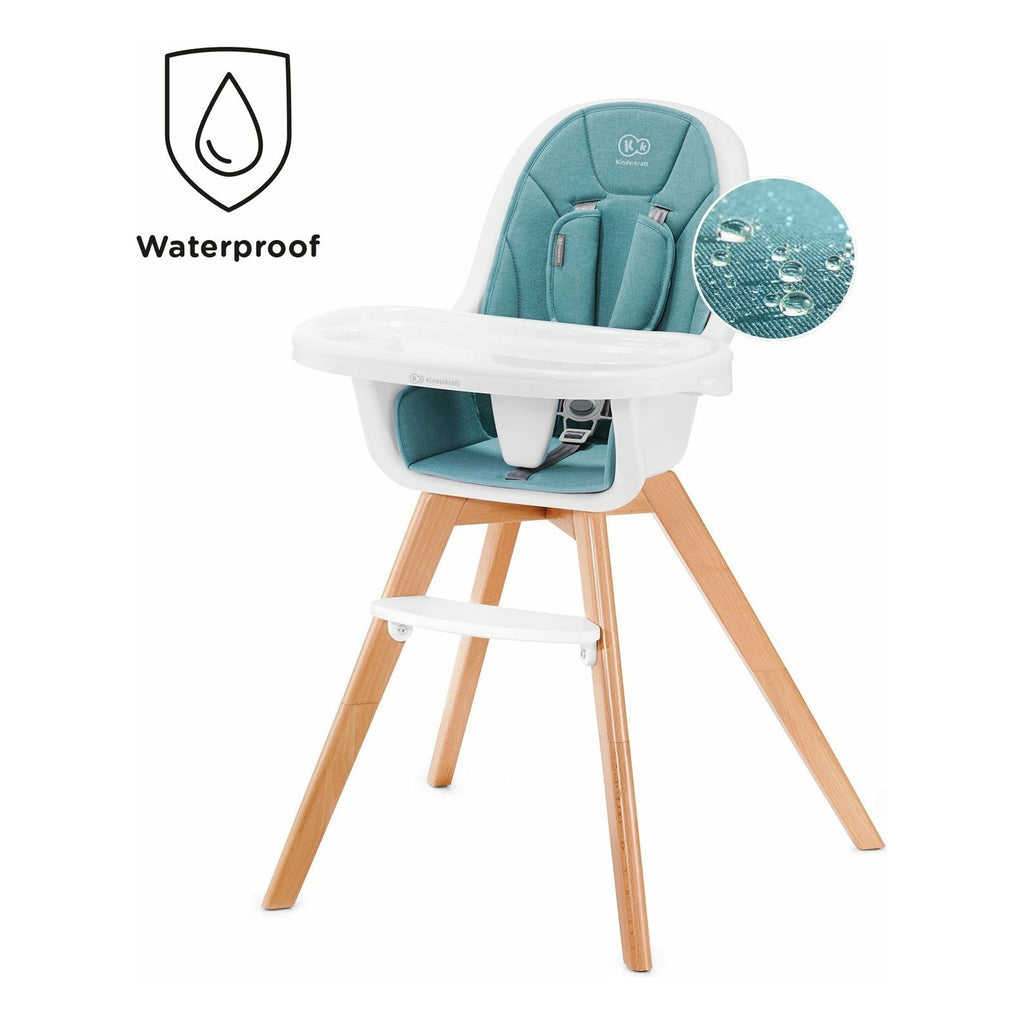 Kinderkraft Tixi 2-in-1 Highchair Turqoise Age- 6 Months to 5 Years