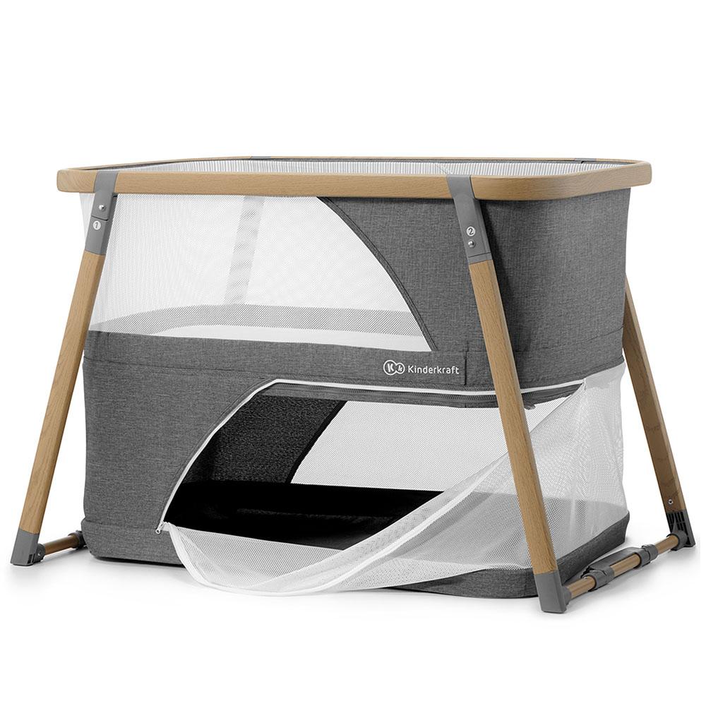 Kinderkraft Travel Cot With Playpen Function Sofi Gray Age 0-2Y