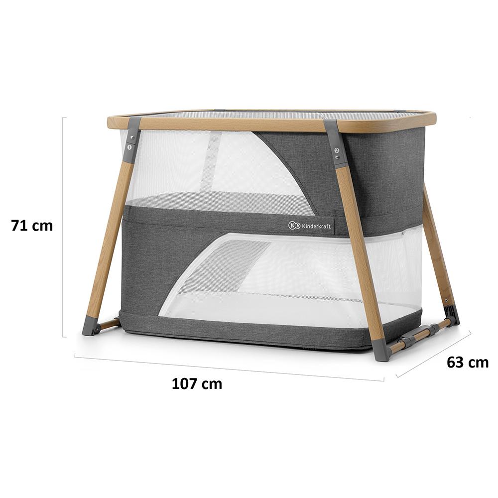 Kinderkraft Travel Cot With Playpen Function Sofi Gray Age 0-2Y