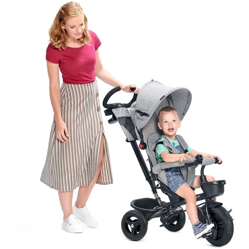 Kinderkraft Tricycle Aveo Grey Age- 9 Months to 5 Years