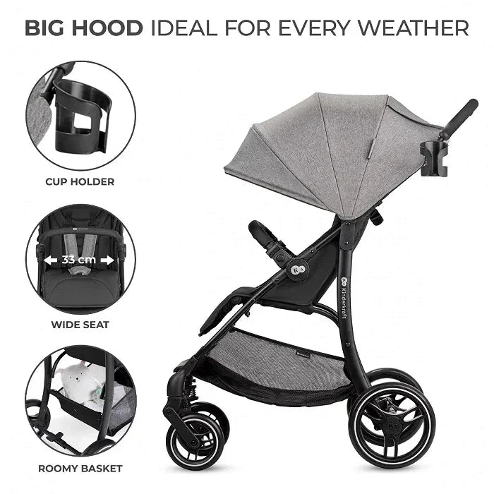 Kinderkraft Trig 2 Pushchair Stroller Grey Age- Newborn upto 4 Years  (Holds upto 24 kgs)
