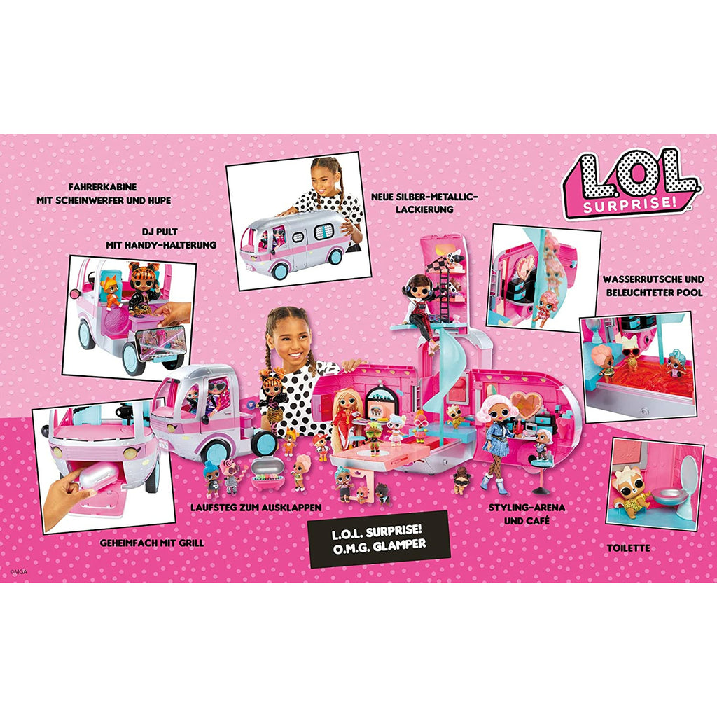 L.O.L. Surprise OMG 4-in-1 Glamper Fashion Camper with 55+ Surprises - Metallic Silver