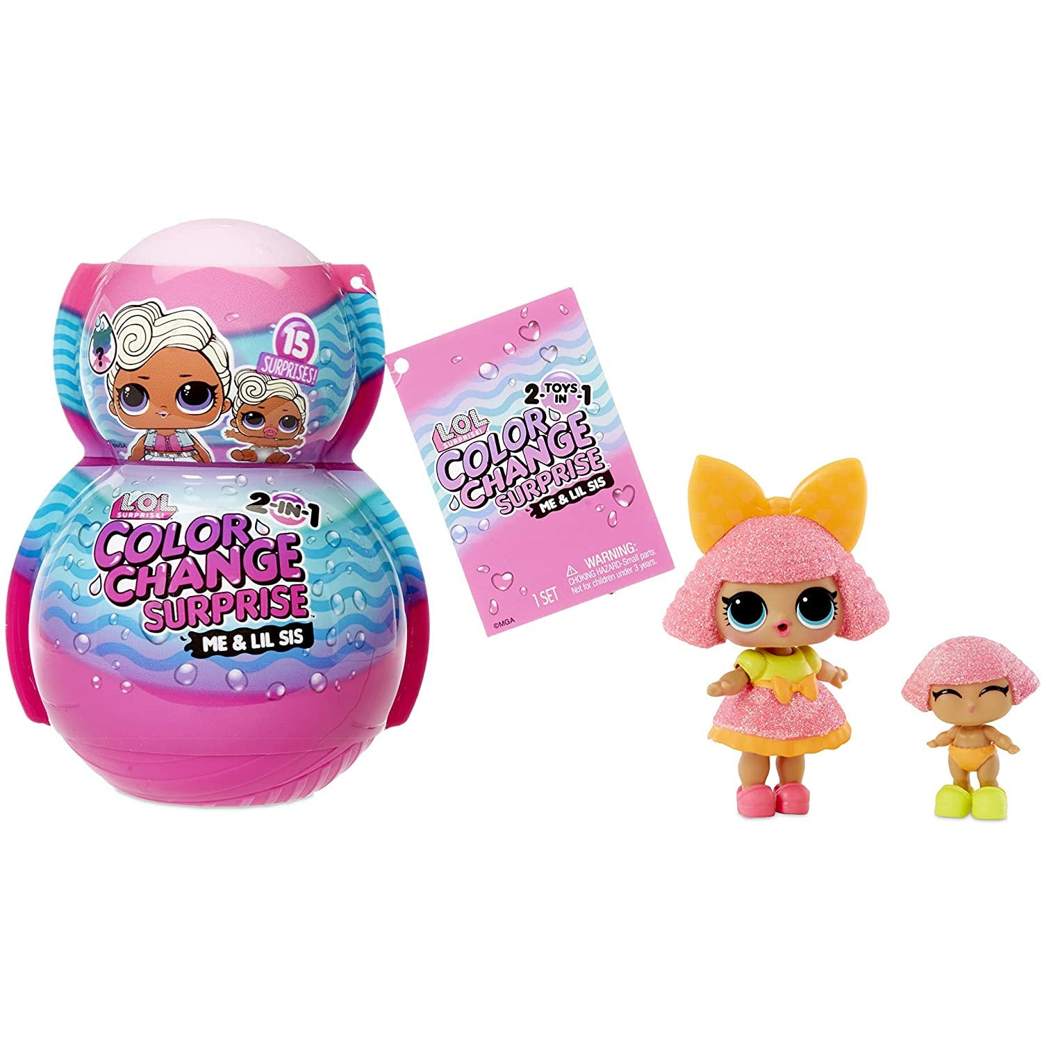 Lol 2 in 1 Surprise Me My Lil Sis Color Change Dolls Age 4