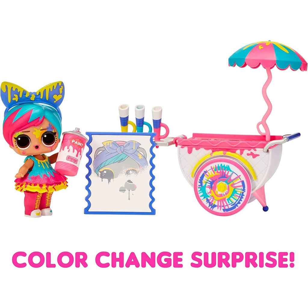L.O.L Surprise OMG Art Cart Playset with Splatters Collectible Doll and 8 Surprises Multicolor Age- 3 Years & Above