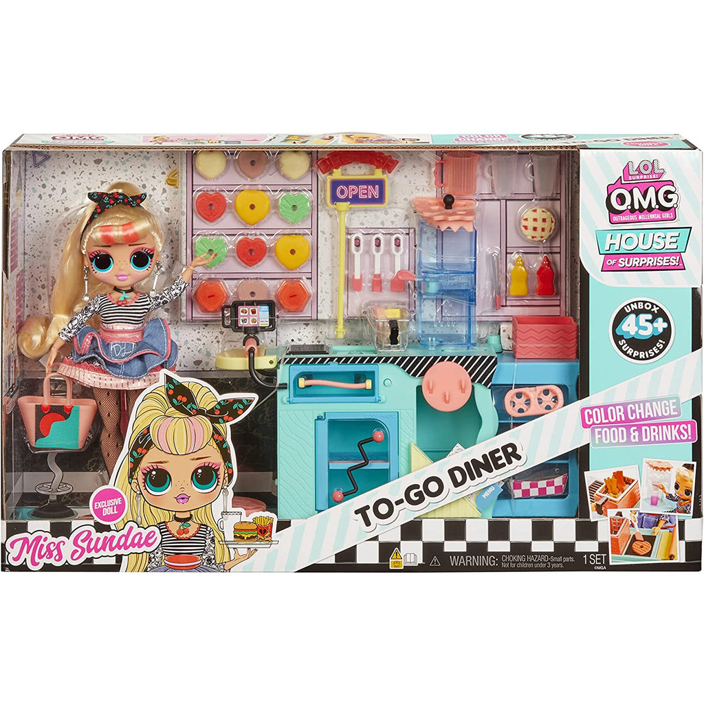 L.O.L Surprise OMG To-Go Diner Playset with 45+ Surprises and Exclusive Fashion Doll  Multicolor Age- 3 Years & Above