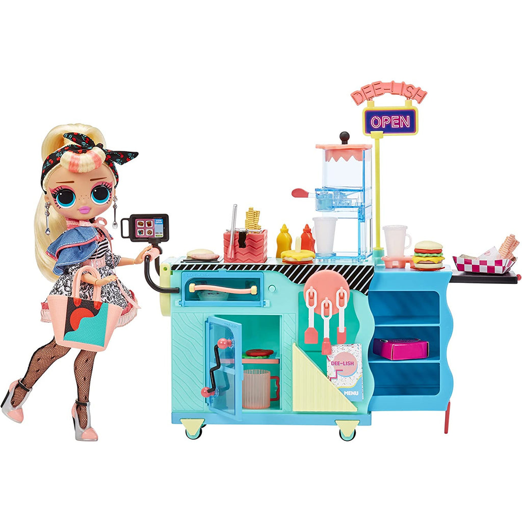 L.O.L Surprise OMG To-Go Diner Playset with 45+ Surprises and Exclusive Fashion Doll  Multicolor Age- 3 Years & Above
