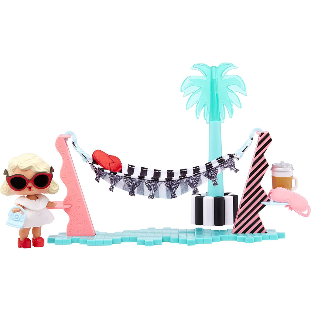 L.O.L Surprise Vacay Lounge Playset with Leading Baby Collectible Doll and 8 Surprises Multicolor Age- 3 Years & Above