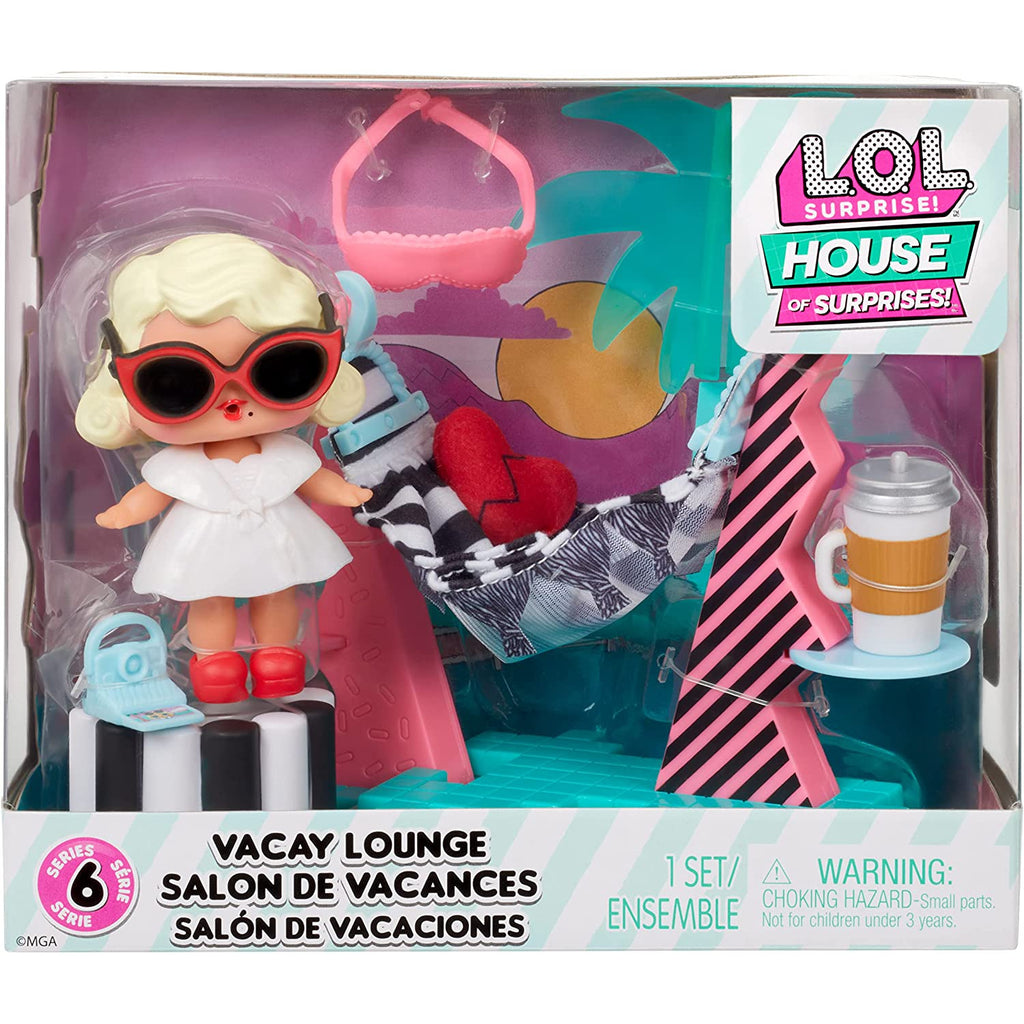 L.O.L Surprise Vacay Lounge Playset with Leading Baby Collectible Doll and 8 Surprises Multicolor Age- 3 Years & Above