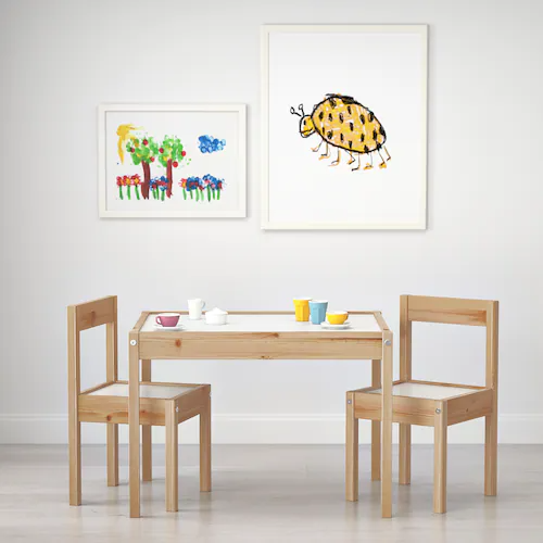 Lätt Children'S Table With 2 Chairs, White/Pine