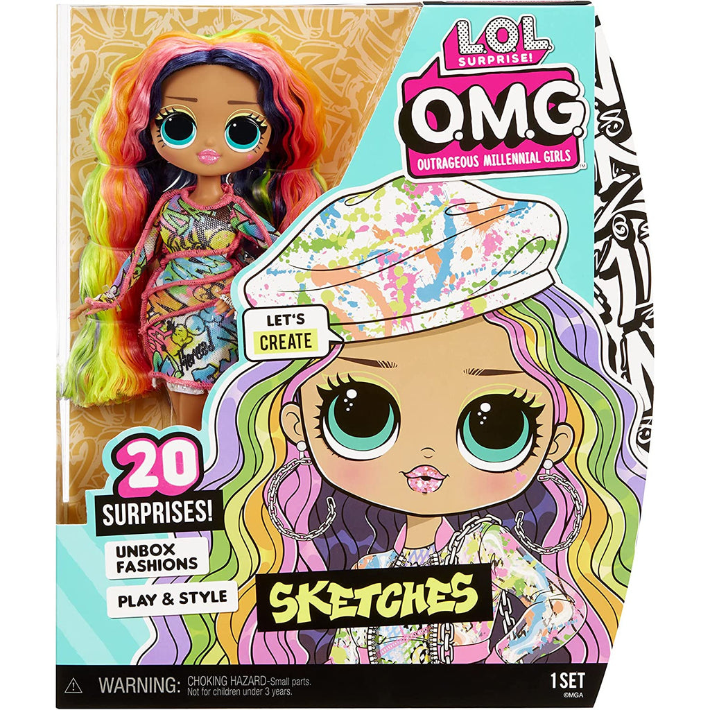 L.O.L Surprise OMG Sketches Fashion Doll with 20 Surprises  Multicolor Age- 3 Years & Above