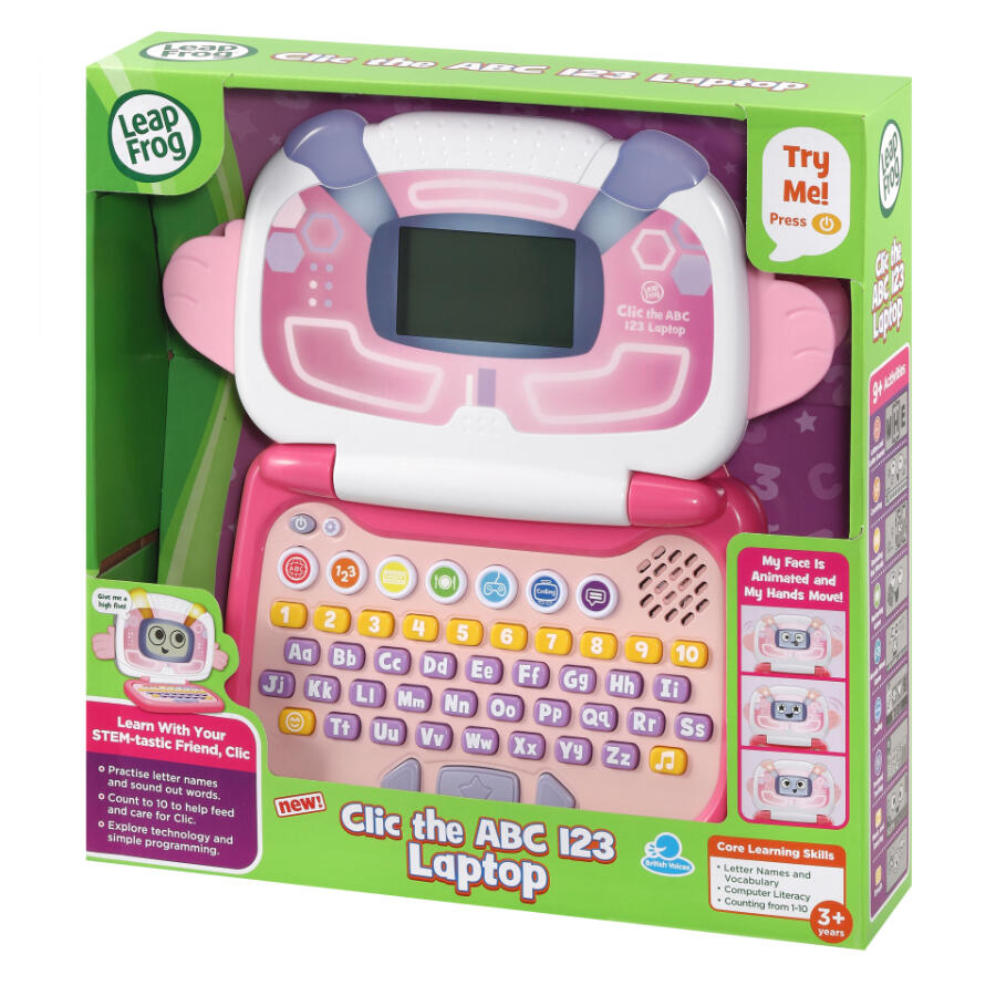 Leap Frog Clic the ABC 123 Laptop Pink/White Age- 12 Months & Above