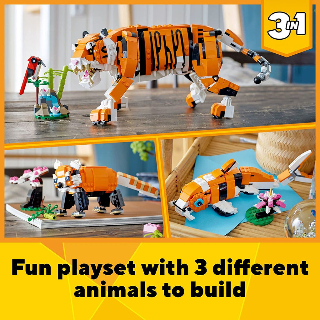 Lego Creator 3 in 1 Majestic Tiger Age- 9 Years & Above