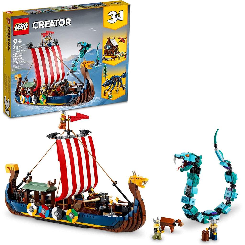 Lego Creator 3 in 1 Viking Ship and the Midgard Serpent Age- 9 Years & Above