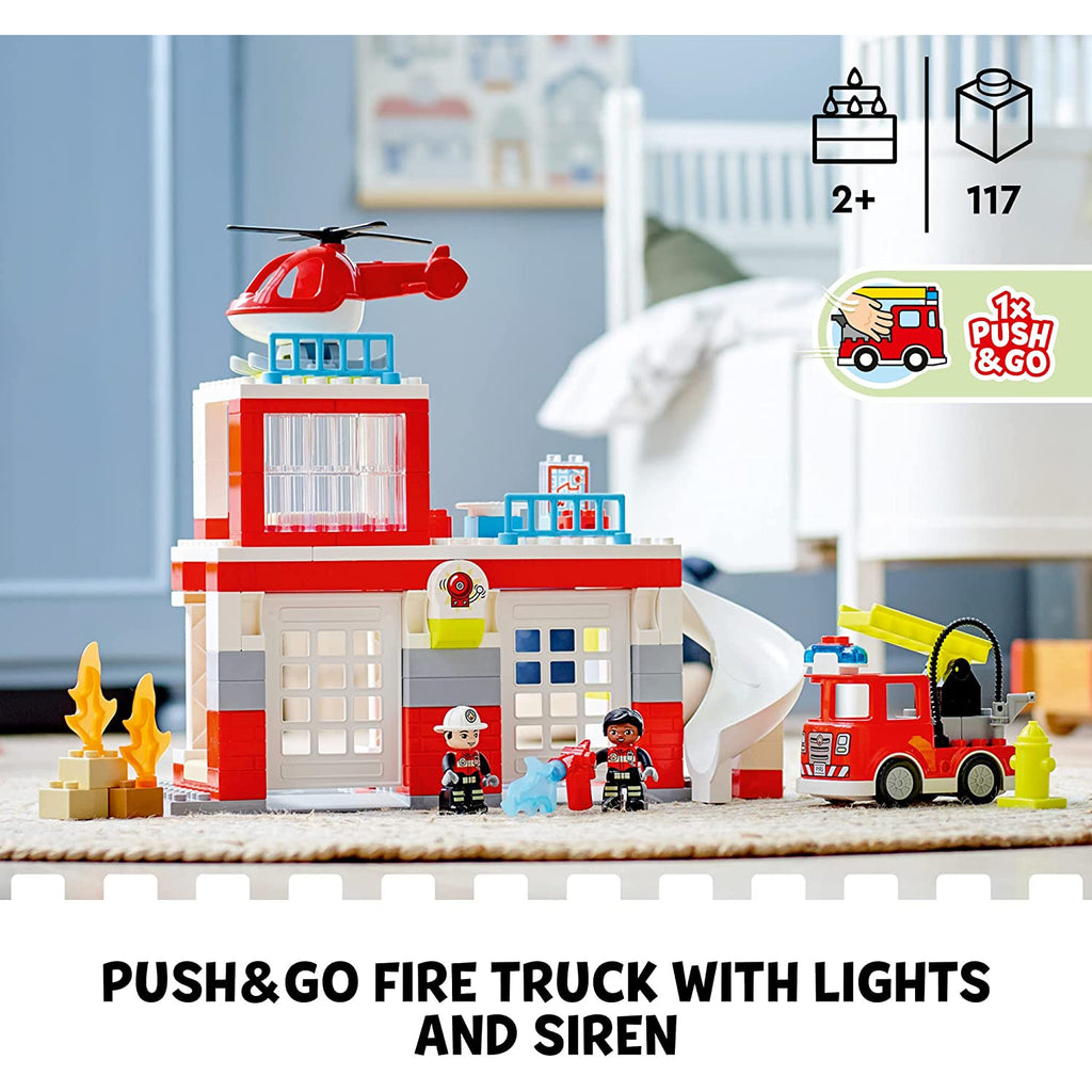 Lego Duplo Fire Station & Helicopter Age- 2 Years & Above