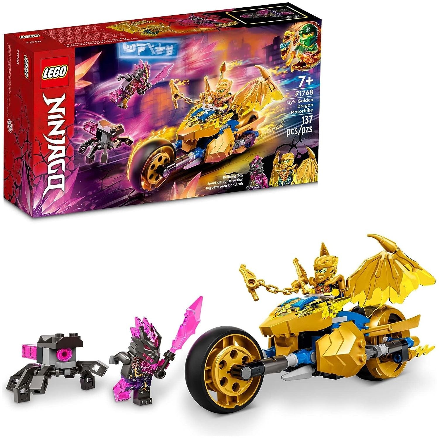 Lego Jay's Golden Dragon Motorbike Playset Age- Years Above