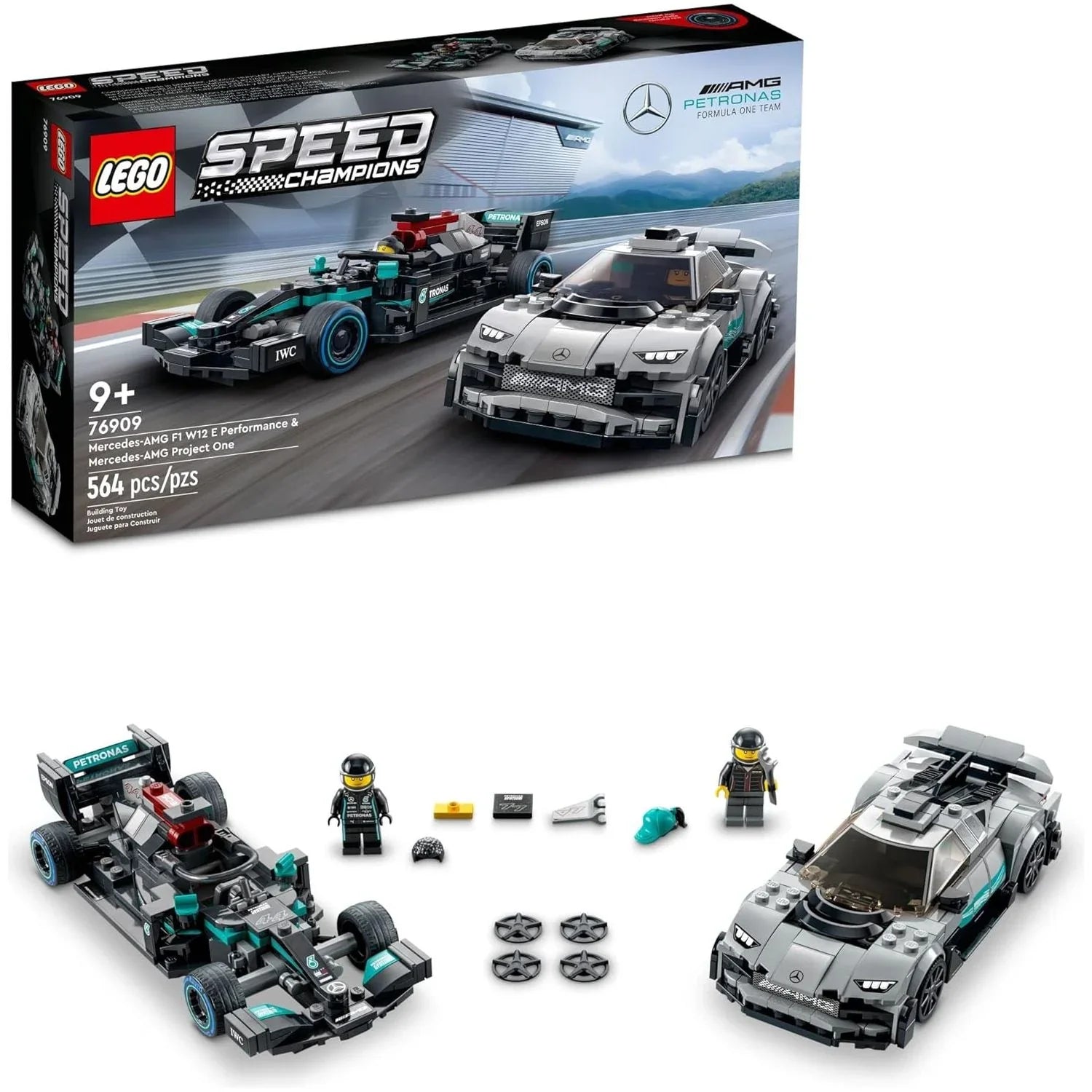 Lego Mercedes-AMG F1 W12 E Performance & Mercedes-AMG Project One Playset Age- 7 Years & Above