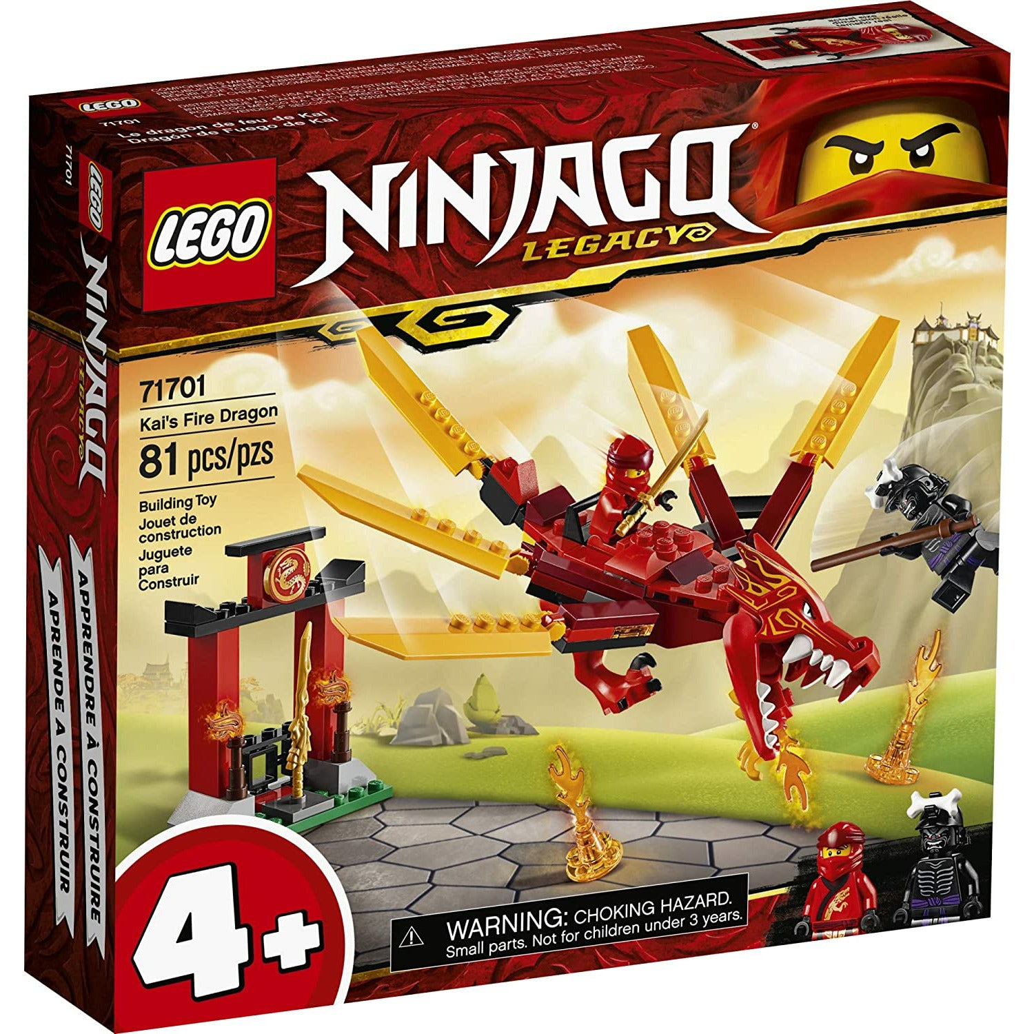 Lego Ninjago Kai's Fire Dragon Set Age- Years and Above Peekaboo