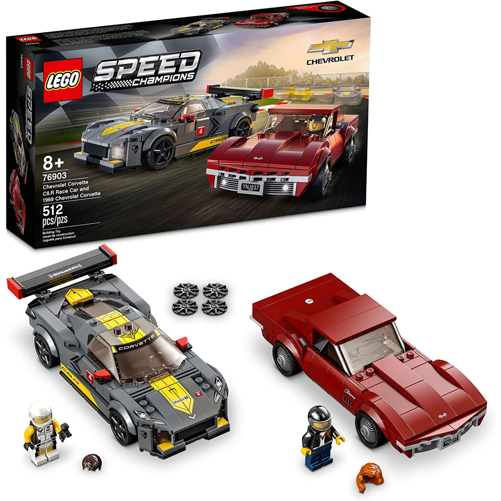 Lego Speed Champions Chevrolet Corvette C8.R Race Car and 1969 Chevrolet Corvette Age- 8 Years & Above