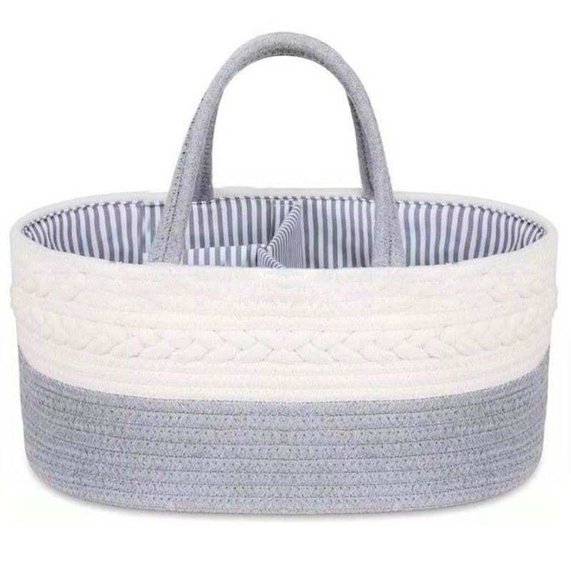 Little Story Cotton Rope Diaper Caddy - Grey Unisex