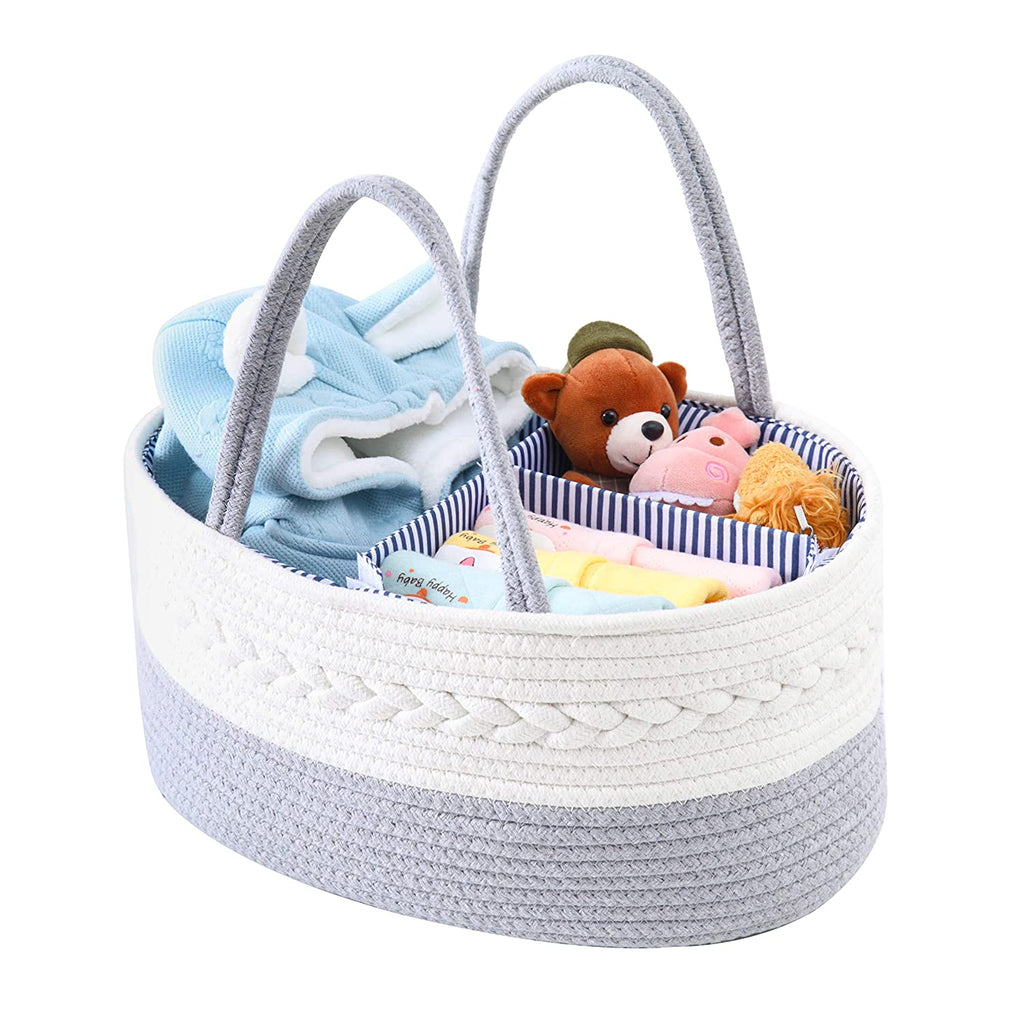 Little Story Cotton Rope Diaper Caddy - Grey Unisex