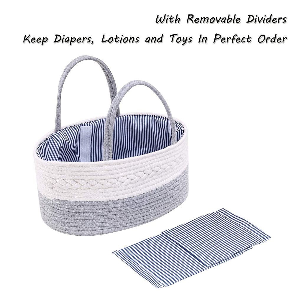 Little Story Cotton Rope Diaper Caddy - Grey Unisex