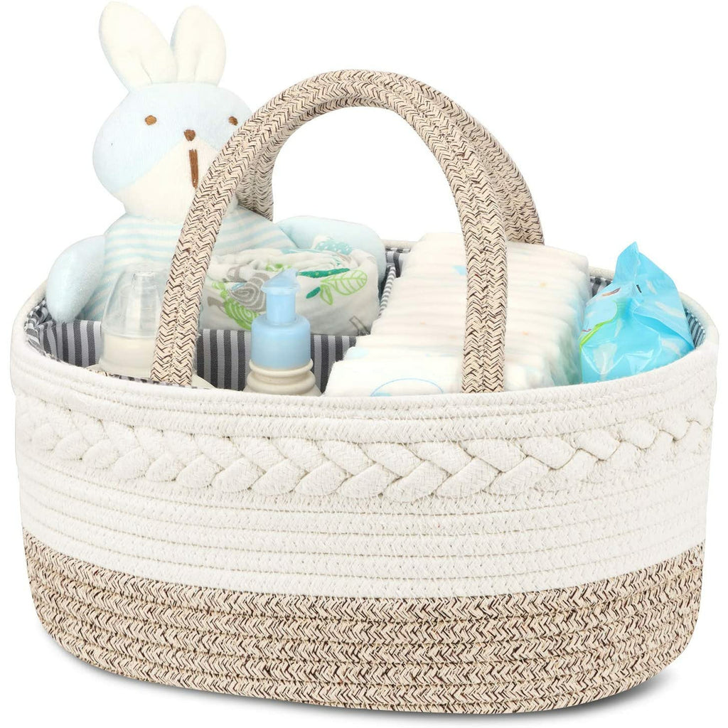 Little Story Cotton Rope Diaper Caddy - Ivory Unisex