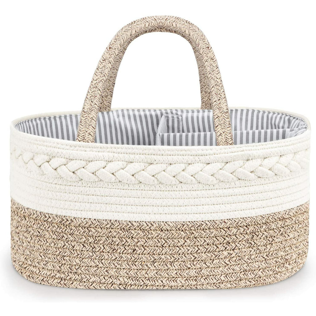 Little Story Cotton Rope Diaper Caddy - Ivory Unisex