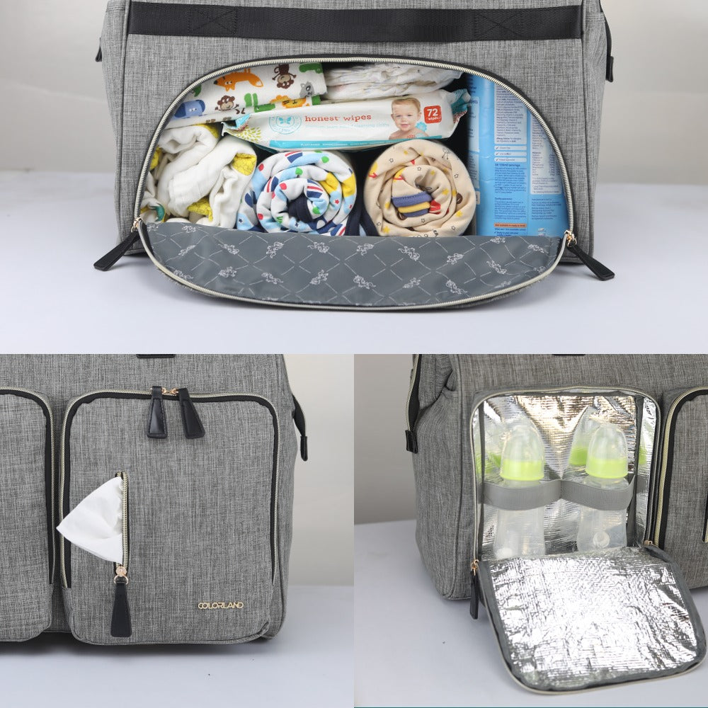 5PCS Diaper Bag Tote Set - Baby Bags for Mom (Blue)