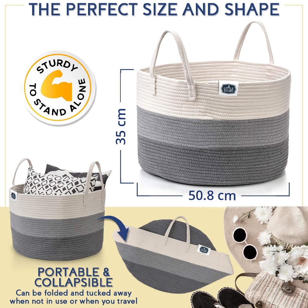 Little Story Multi-Purpose/Laundry Caddy Basket Xxl - Grey Unisex