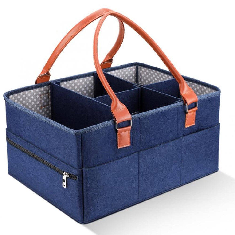 Little Story Premium Diaper Caddy - Blue Unisex