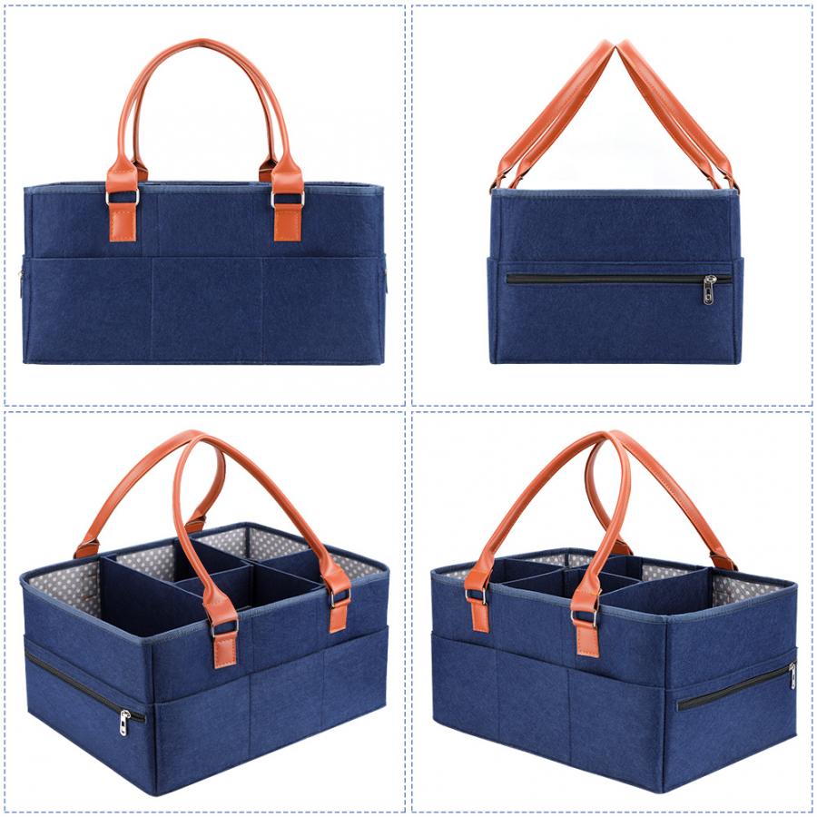 Little Story Premium Diaper Caddy - Blue Unisex