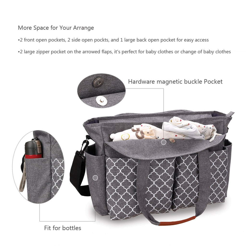Little Story Signature Diaper Bag - Grey Unisex