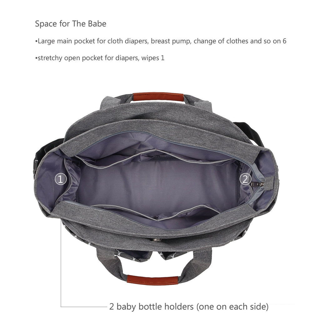 Little Story Signature Diaper Bag - Grey Unisex