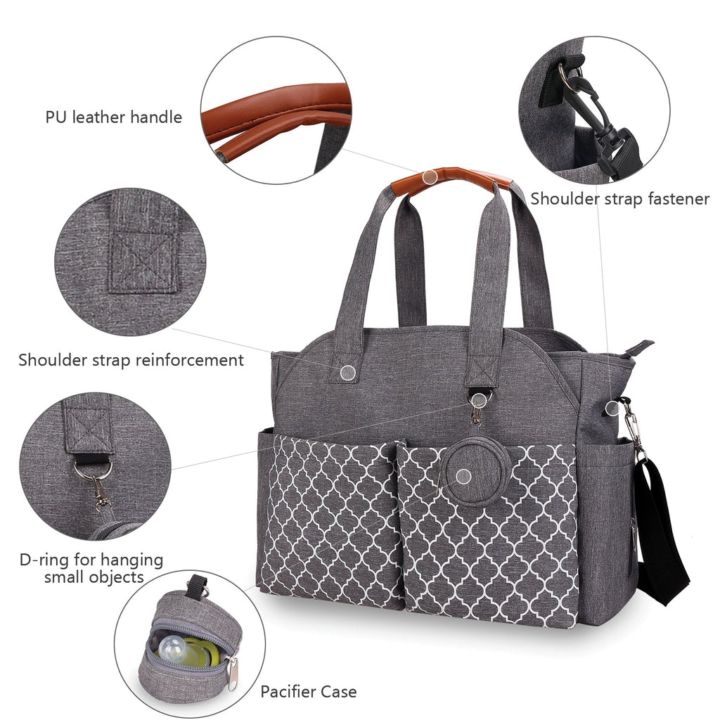 Little Story Signature Diaper Bag - Grey Unisex