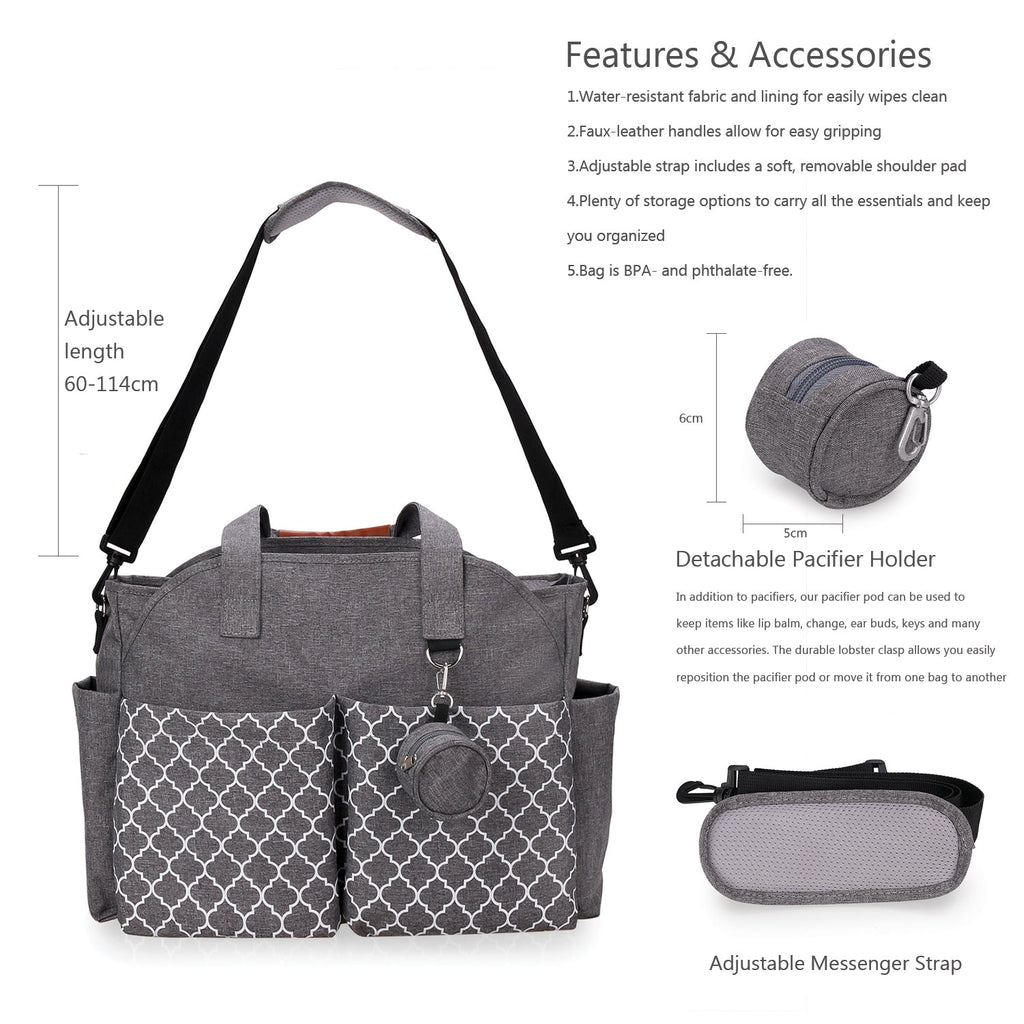 Little Story Signature Diaper Bag - Grey Unisex