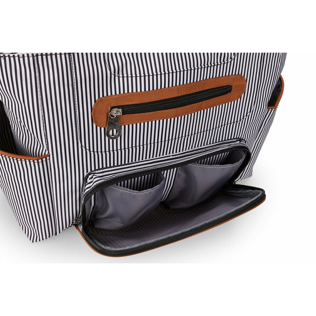 Little Story Diaper Bag Set Of 6 With Hooks - Black