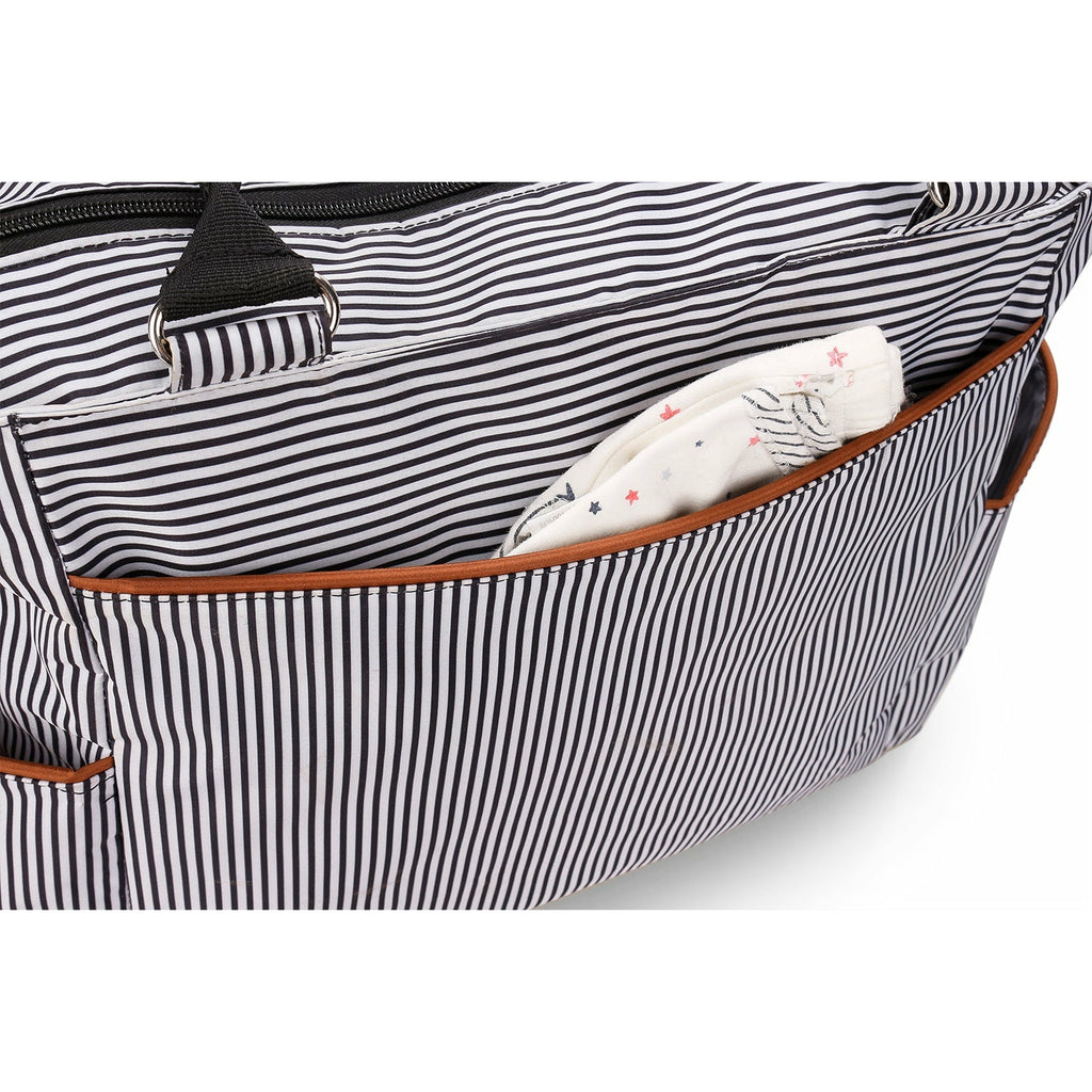 Little Story Diaper Bag Set Of 6 With Hooks - Black