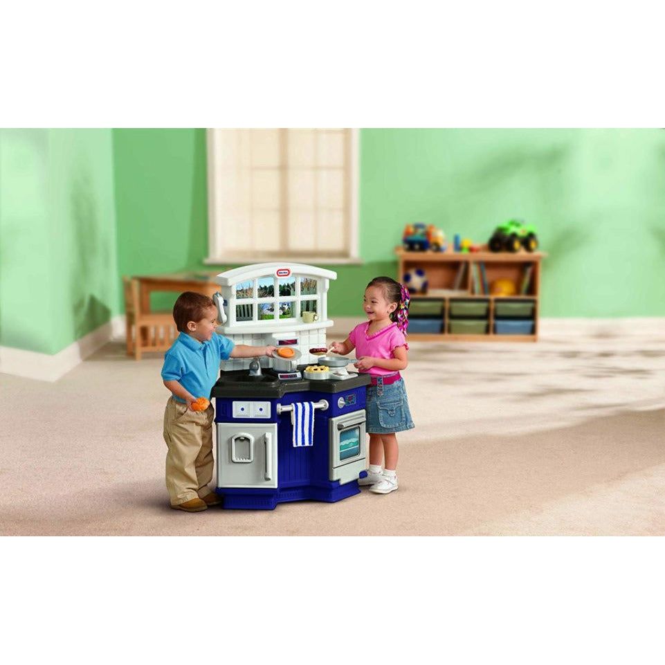 Little Tikes Side by Side Kitchen white Navy Blue Age 3 Years to