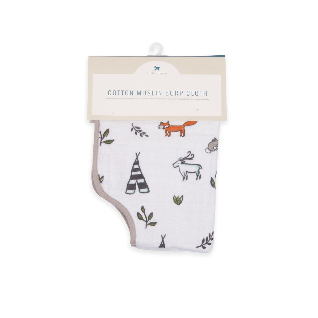 Little Unicorn Cotton Muslin Burp Cloth Forest Friends Age 0+ Boy