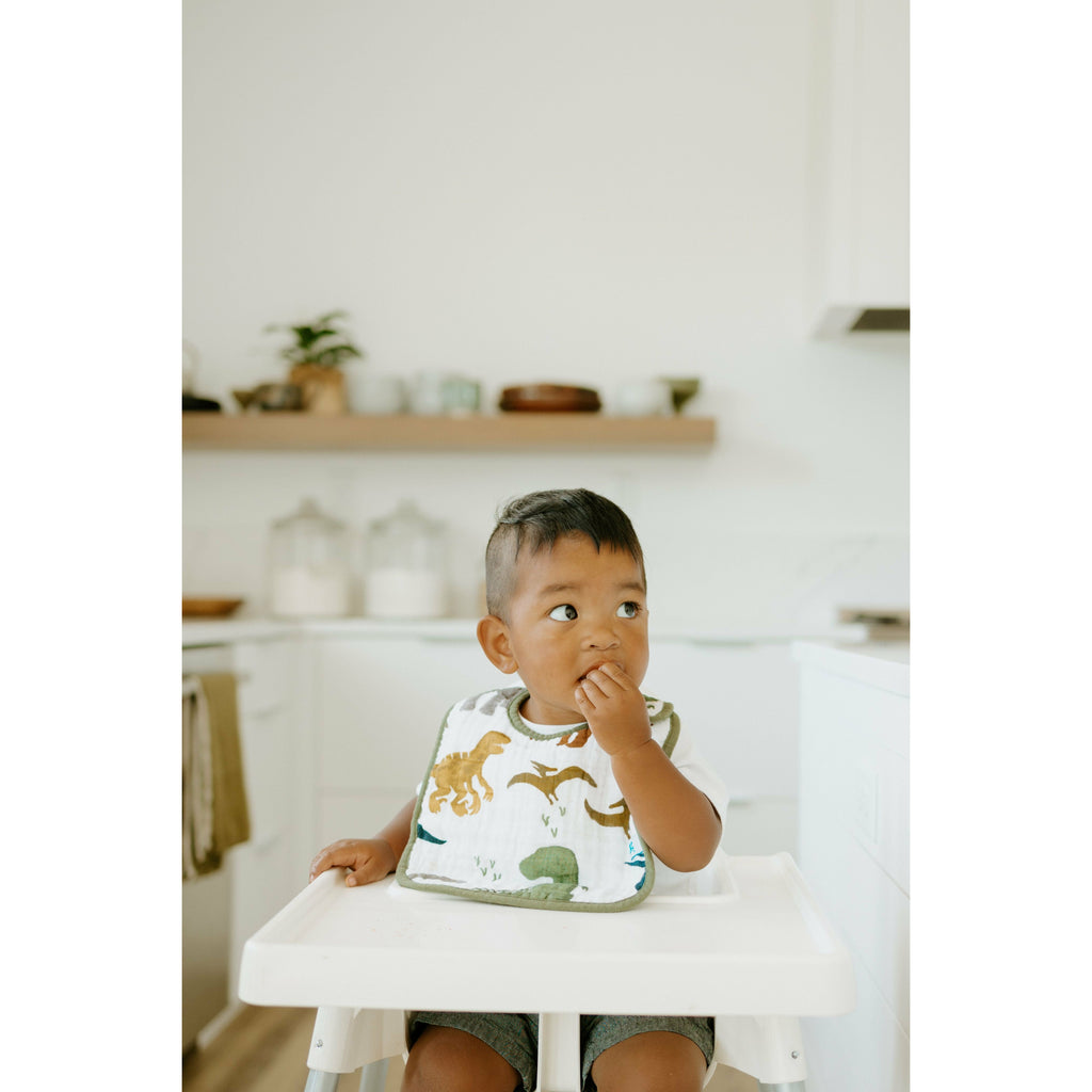 Little Unicorn Cotton Muslin Classic Bib 3 Pack - Dino Friends Age-Newborn upto 3 Years