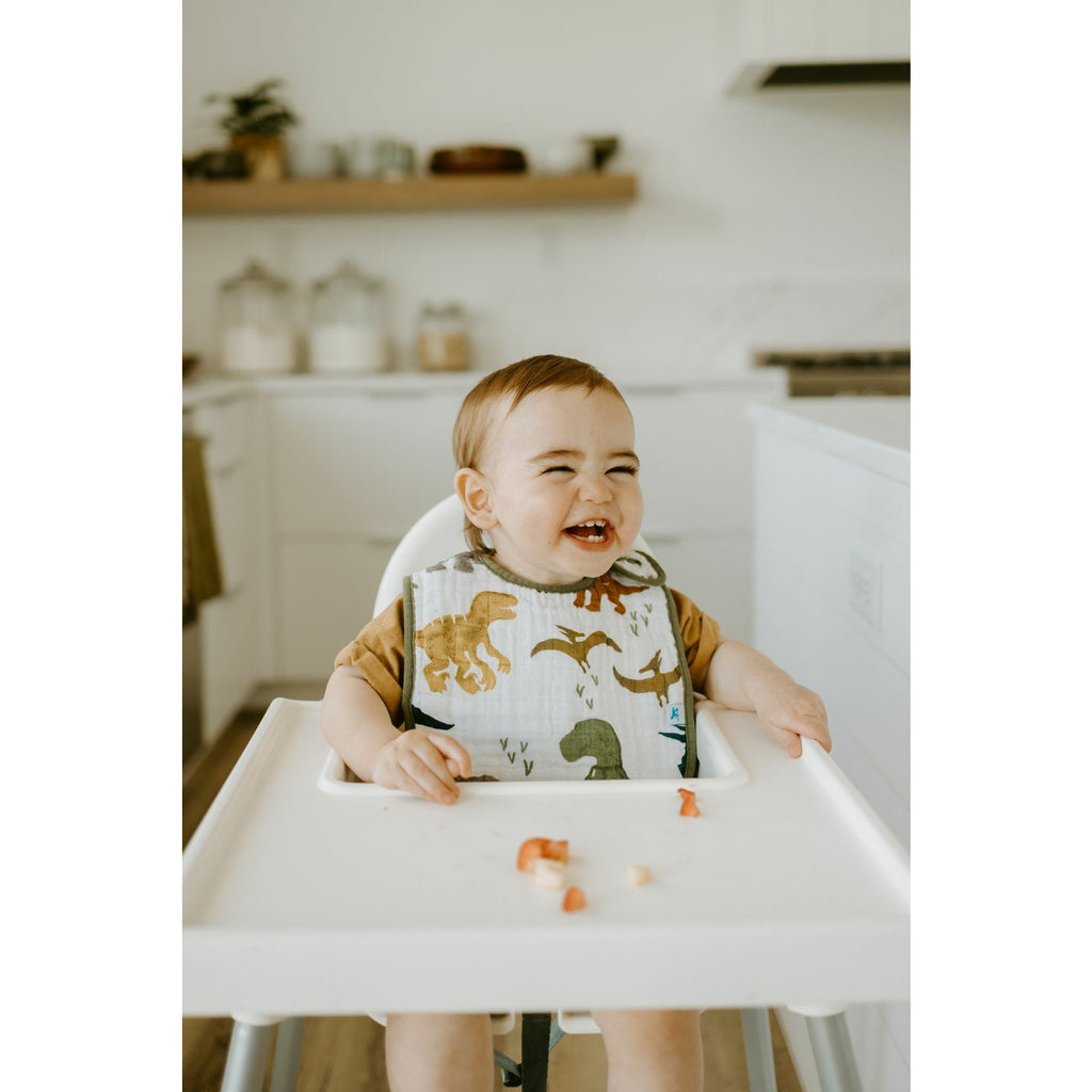Little Unicorn Cotton Muslin Classic Bib 3 Pack - Dino Friends Age-Newborn upto 3 Years