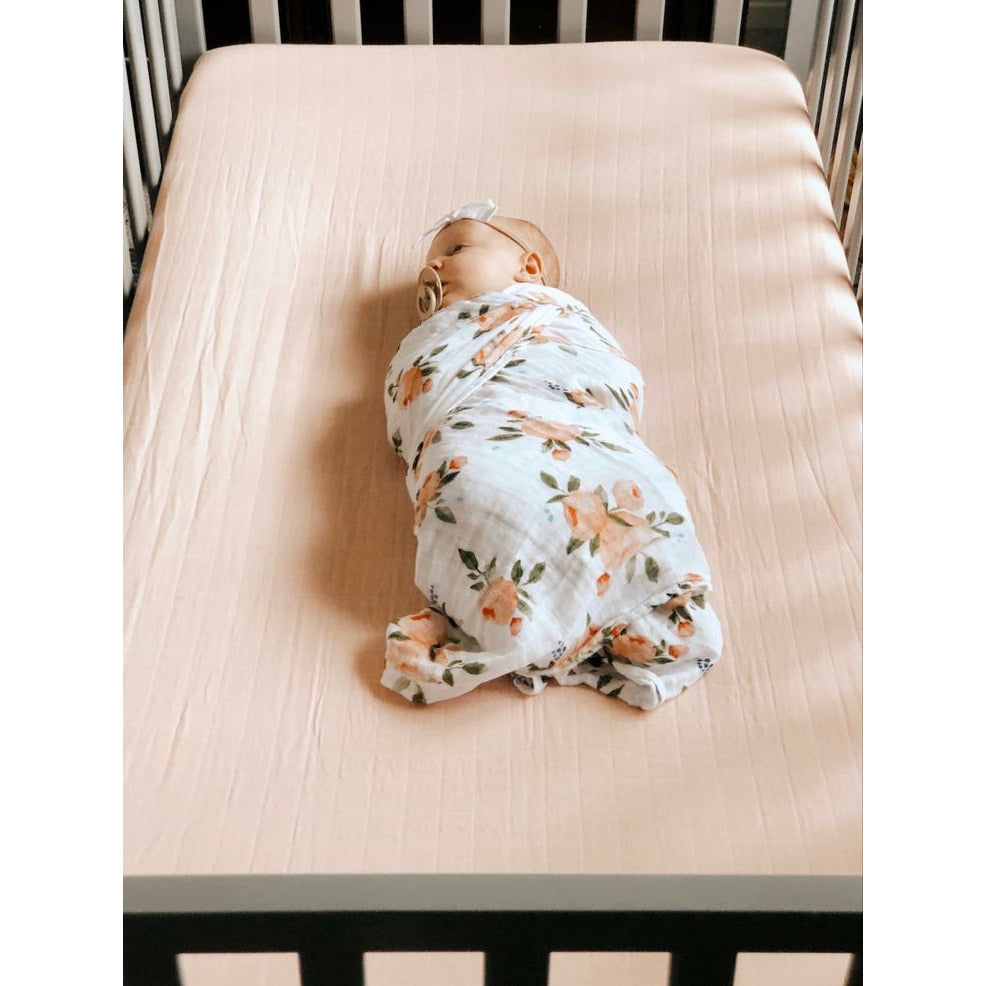 Little Unicorn Cotton Muslin Crib Sheet Rose Petal Age 0+ Girl