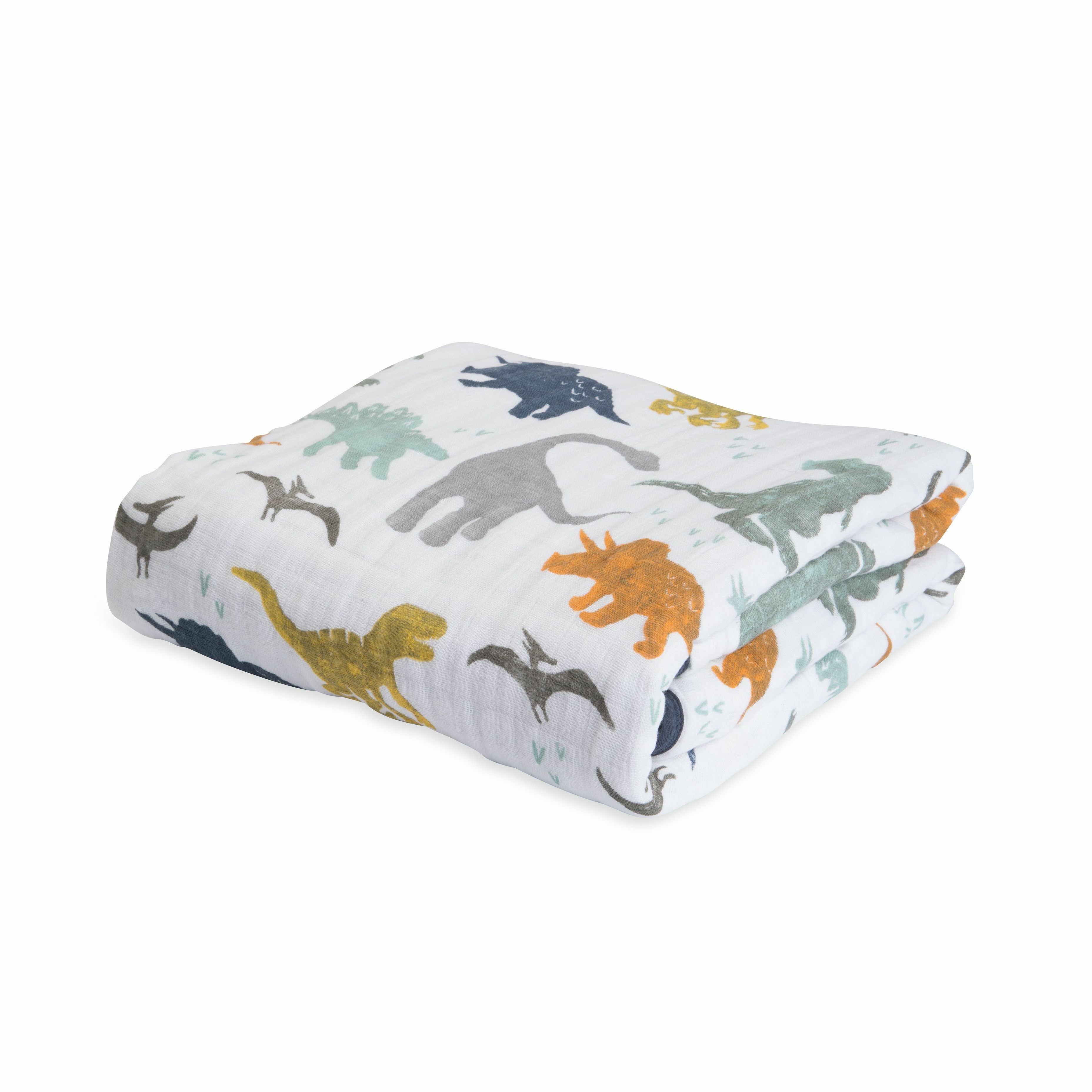 Little Unicorn Cotton Muslin Quilt Dino Friends Age 0 Boy Peekaboo
